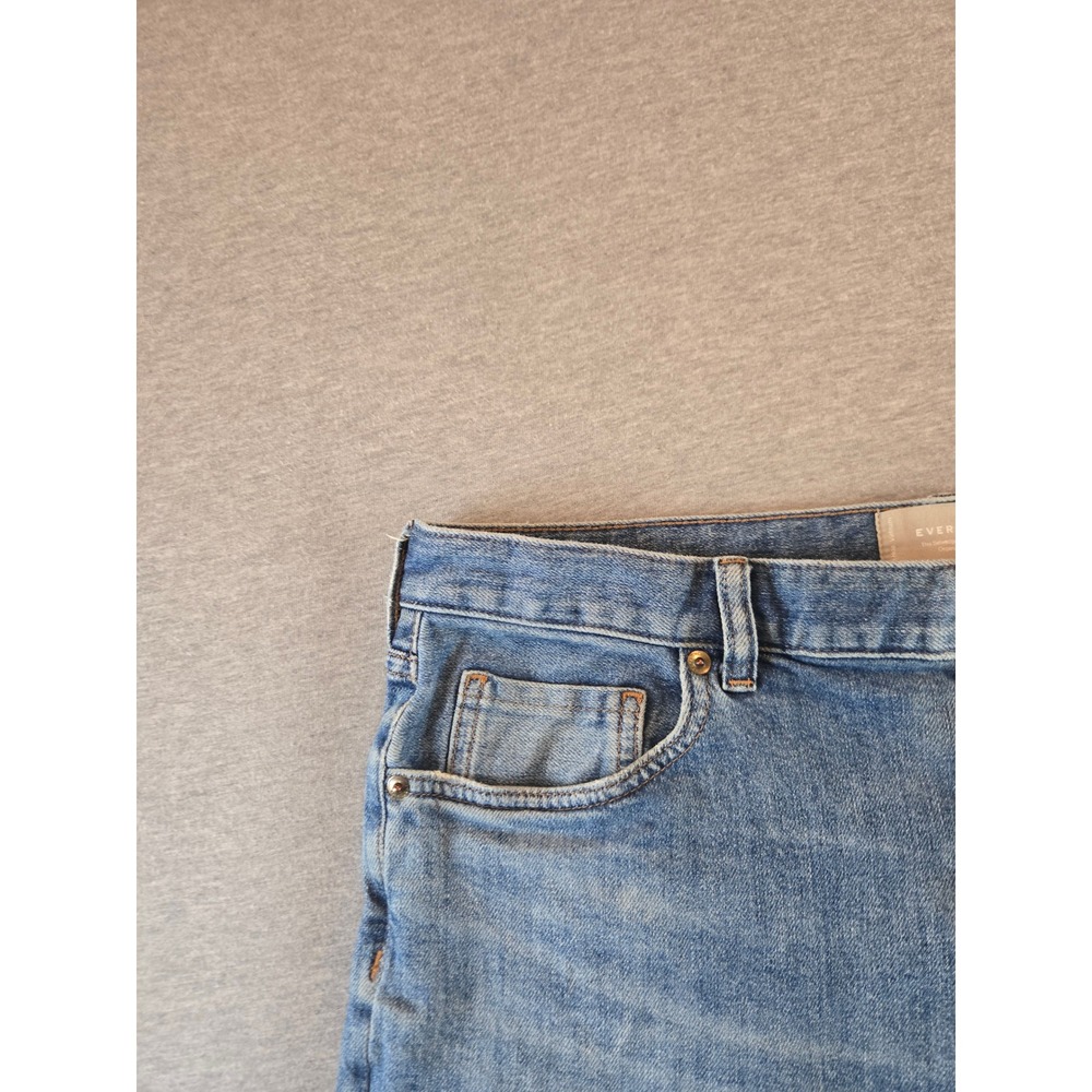 Everlane Selvedge Slim Fit Jeans Mens 36x31 Blue Mid Wash Organic Cotton Stretch - Picture 7 of 14